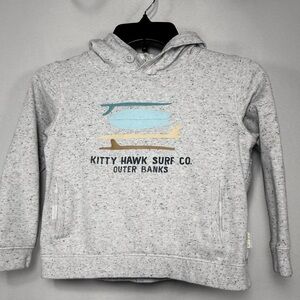 Kitty Hawk Surf Co OBX Surfboard Graphic Gray Hoodie Boys Size 8